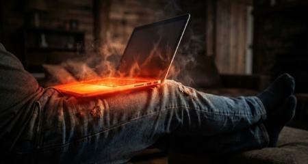 گذاشتن لپ تاپ روی پا بشدت خطرناک است