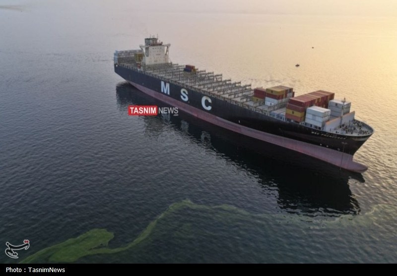 تصاویر اختصاصی تسنیم از توقیف کشتی کانتینری MSC اسرائیلی