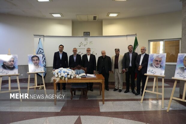 ادای احترام استاندار تهران به شهدای هسته‌ای دانشگاه شهید بهشتی
