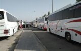 ببینید|صف 3 کیلومتری اتوبوس‌ها در مرز مهران/ 900 اتوبوس به خط شد